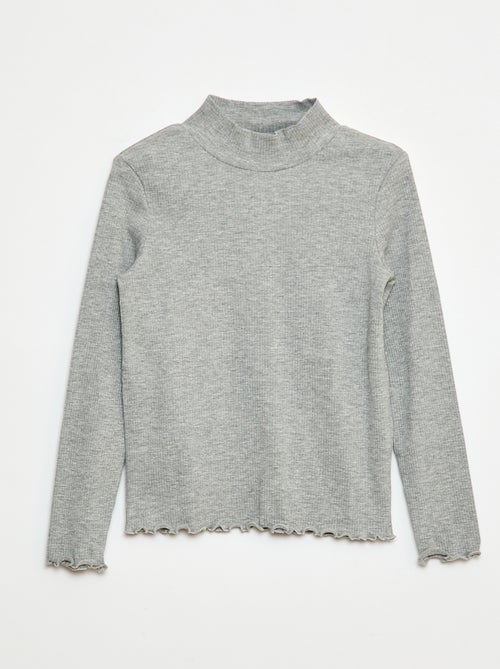 Camisola de Gola Alta Canelada - Kiabi