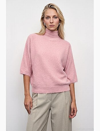 Camisola de gola alta canelada dilvin