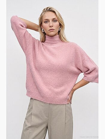 Camisola de gola alta canelada dilvin
