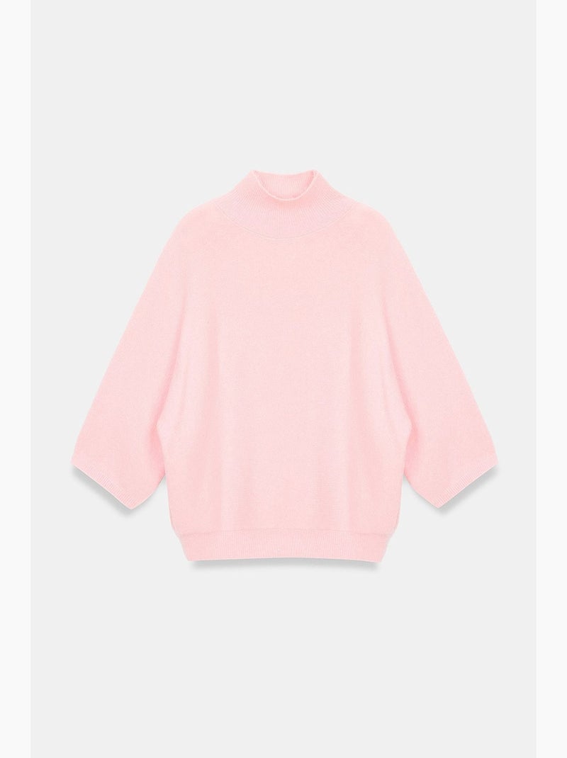 Camisola de gola alta canelada dilvin Rosa - Kiabi