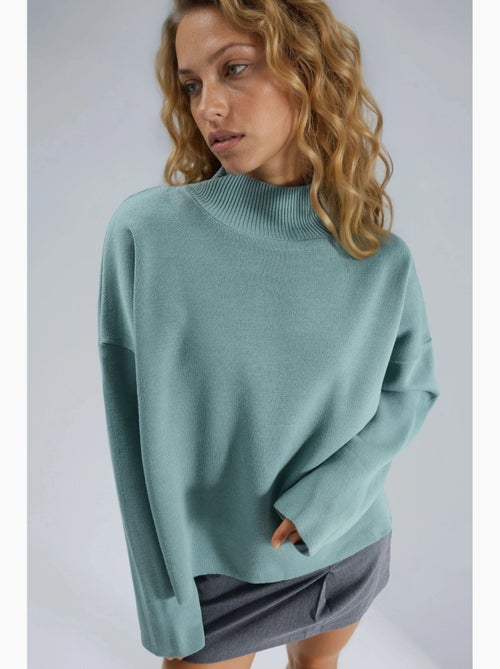 Camisola de gola alta canelada oversize my fashion - Kiabi Camisola de gola alta canelada oversize my fashion - Kiabi