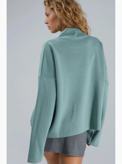 Camisola de gola alta canelada oversize my fashion - Kiabi Camisola de gola alta canelada oversize my fashion - Kiabi