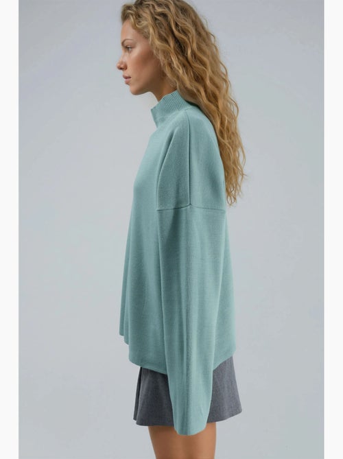 Camisola de gola alta canelada oversize my fashion - Kiabi Camisola de gola alta canelada oversize my fashion - Kiabi