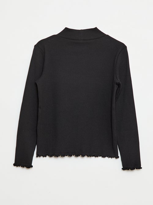 Camisola de gola alta canelada - Kiabi