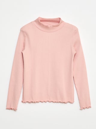 Camisola de Gola Alta Canelada