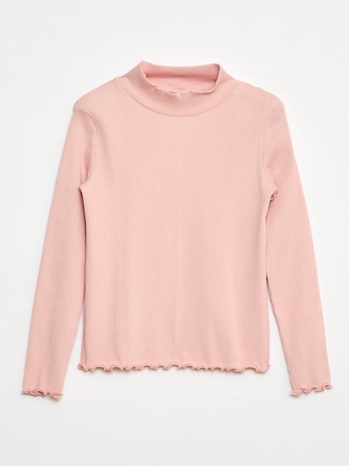 Camisola de Gola Alta Canelada - Kiabi