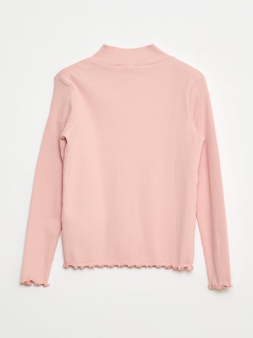 Camisola de Gola Alta Canelada - Kiabi