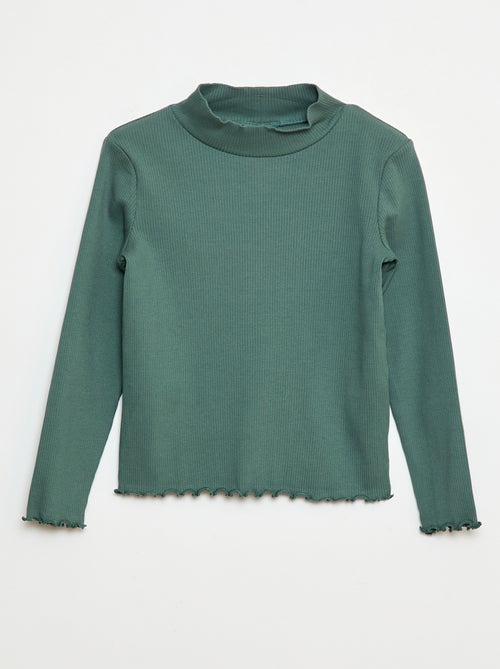 Camisola de gola alta canelada - Kiabi