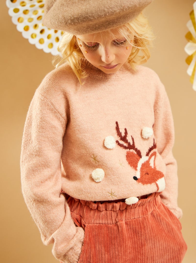 Camisola de gola alta 'Cervo' ROSA - Kiabi