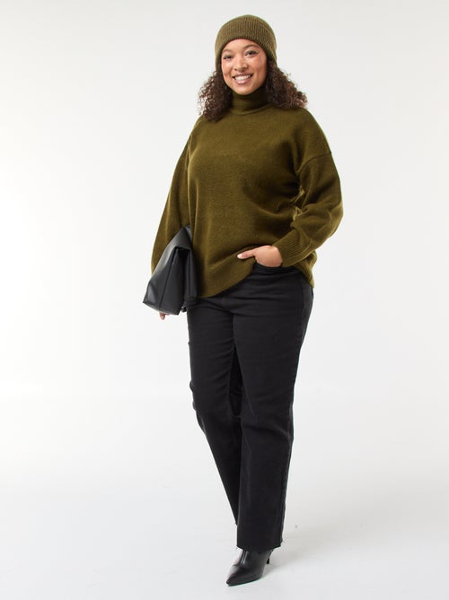 Camisola de gola alta com abertura e detalhe de joia nas costas - Kiabi