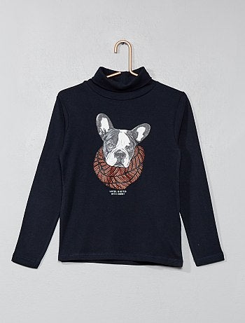 Camisola de gola alta com animação - Kiabi