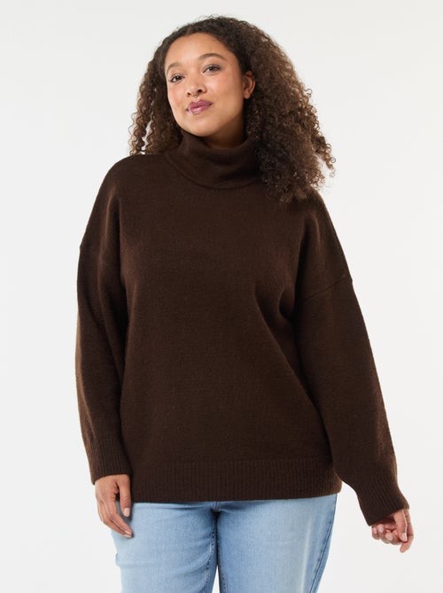 Camisola de gola alta com detalhe de joia nas costas - Kiabi