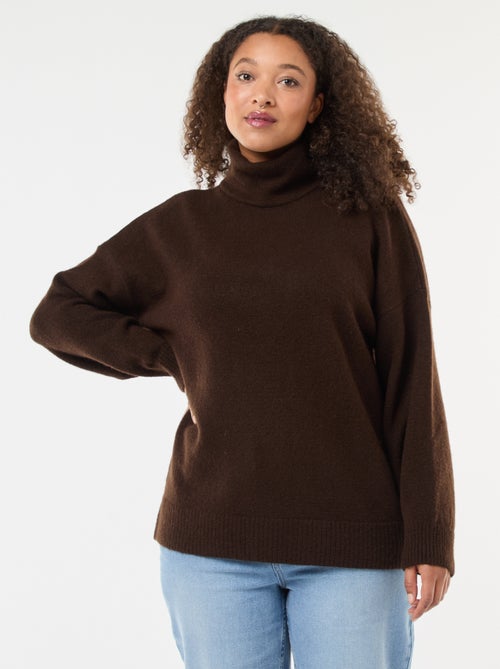 Camisola de gola alta com detalhe de joia nas costas - Kiabi