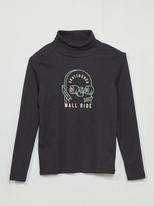 Camisola de gola alta com estampado - Kiabi