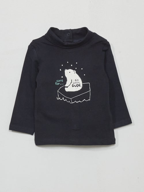 Camisola de gola alta com estampado de fantasia - Kiabi