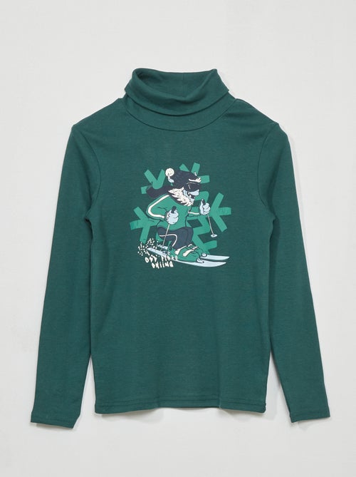 Camisola de gola alta com estampado - Kiabi
