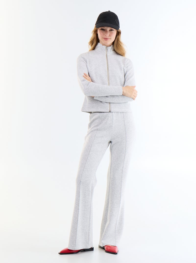 Camisola de gola alta com fecho Cinza - Kiabi