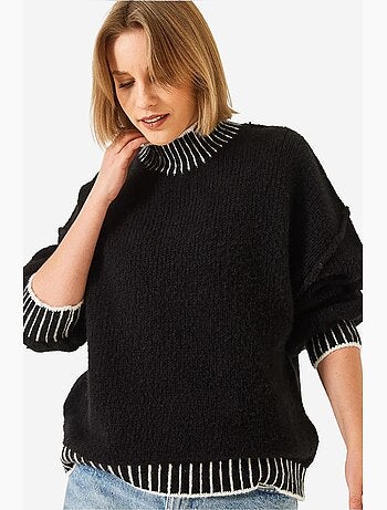 Camisola de gola alta com padrão, corte largo lucci