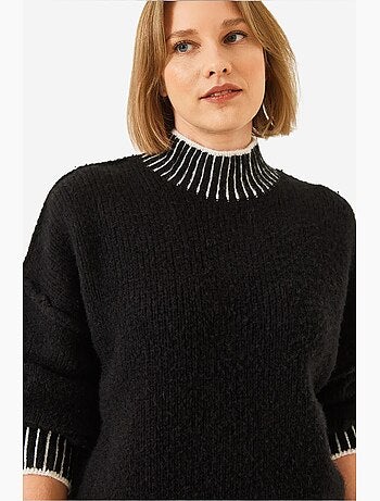 Camisola de gola alta com padrão, corte largo lucci