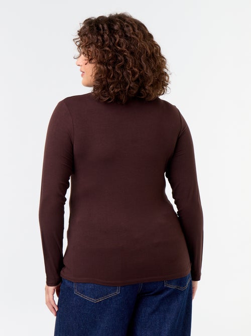 Camisola de gola alta de cor lisa - Kiabi