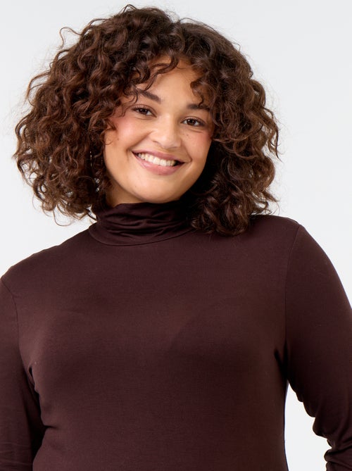 Camisola de gola alta de cor lisa - Kiabi