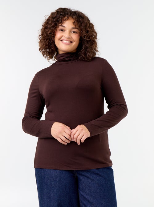 Camisola de gola alta de cor lisa - Kiabi