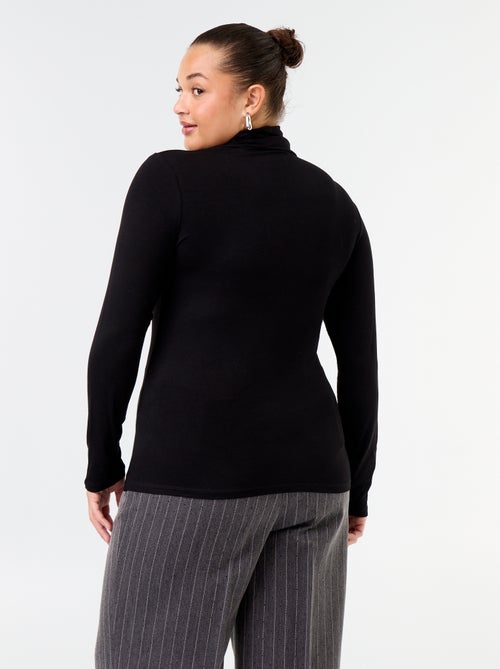 Camisola de gola alta de cor lisa - Kiabi