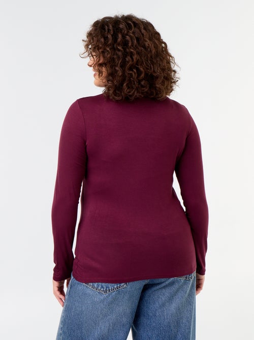 Camisola de gola alta de cor lisa - Kiabi
