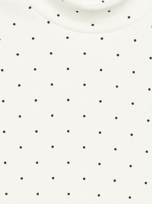 Camisola de gola alta de malha canelada estampada - Kiabi