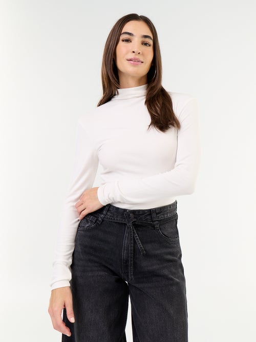 Camisola de gola alta elástica - Kiabi Camisola de gola alta elástica - Kiabi