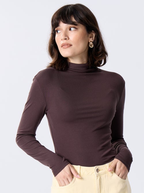 Camisola de gola alta elástica - Kiabi