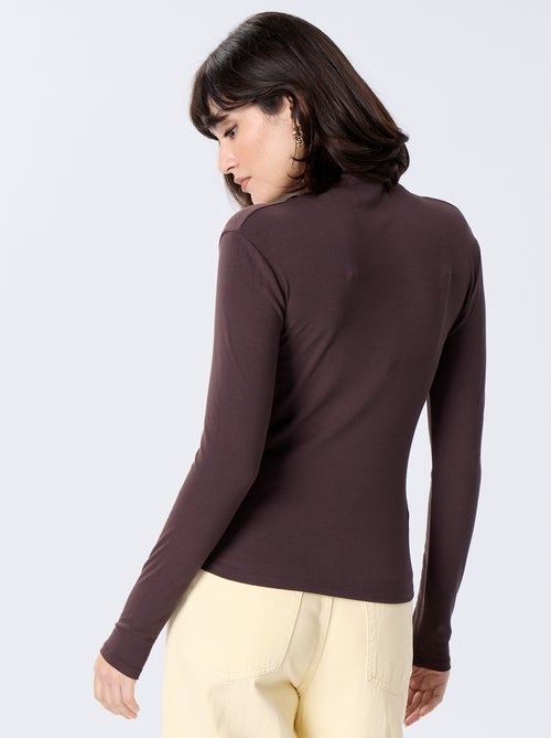 Camisola de gola alta elástica - Kiabi