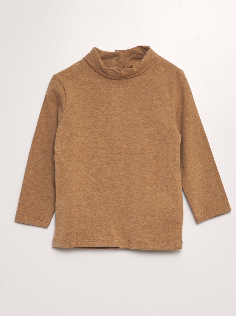 Camisola de gola alta em jersey CASTANHO - Kiabi