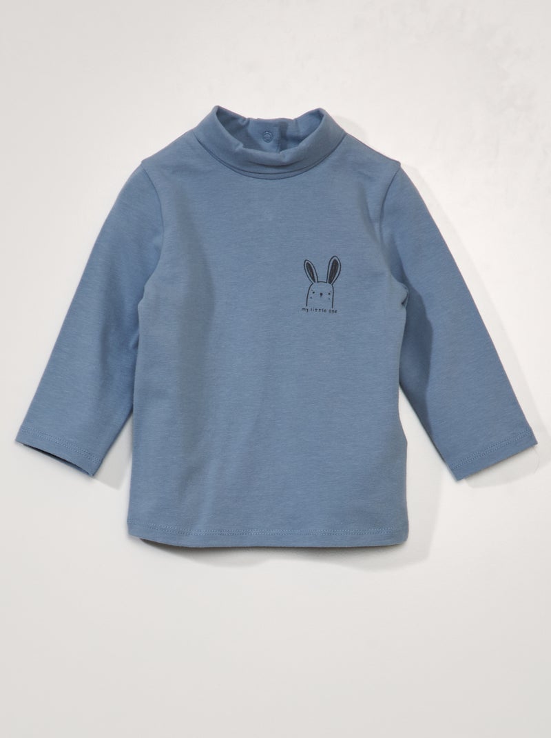 Camisola de gola alta em jersey de gola alta AZUL - Kiabi