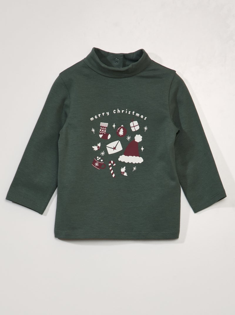 Camisola de gola alta em jersey de gola alta VERDE - Kiabi