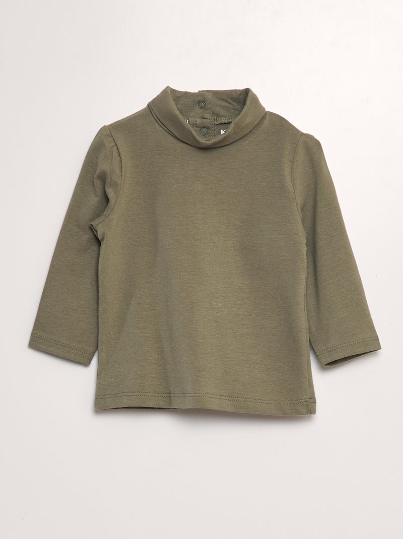 Camisola de gola alta em jersey VERDE - Kiabi