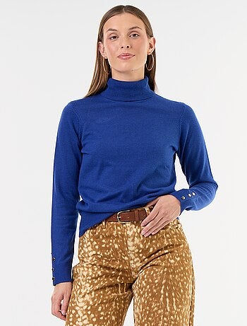 Camisola de gola alta em malha fina