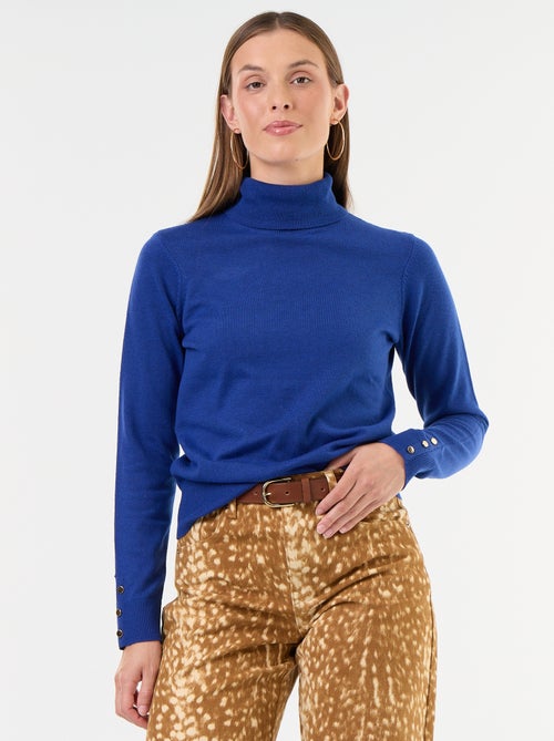 Camisola de gola alta em malha fina - Kiabi