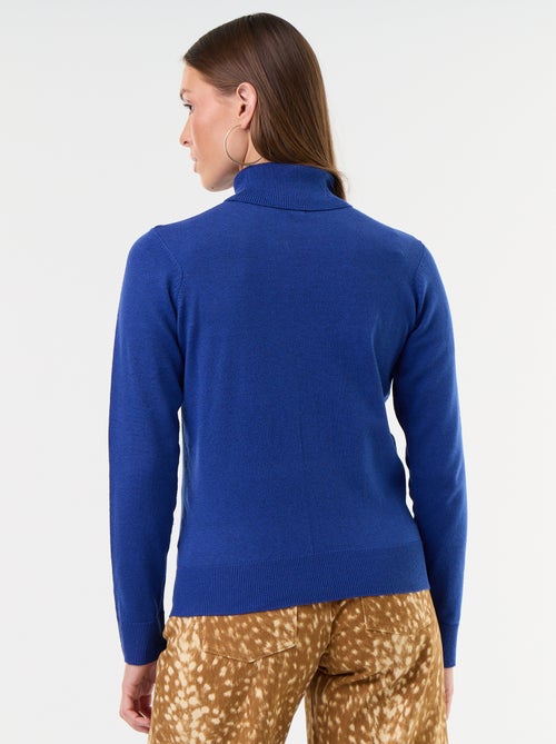 Camisola de gola alta em malha fina - Kiabi