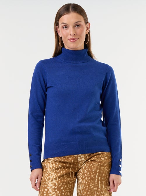 Camisola de gola alta em malha fina - Kiabi