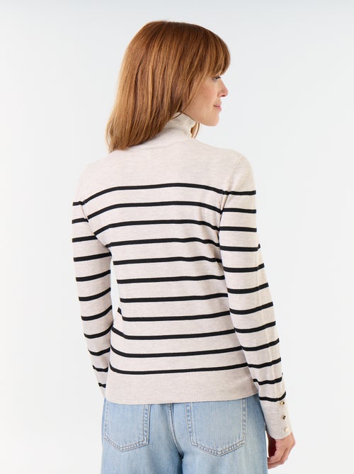 Camisola de gola alta em malha fina - Kiabi