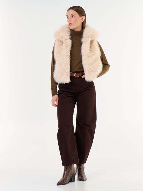 Camisola de gola alta em malha fina - Kiabi