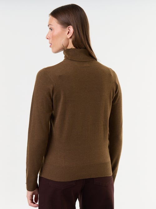 Camisola de gola alta em malha fina - Kiabi