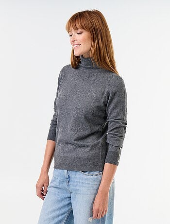 Camisola de gola alta em malha fina