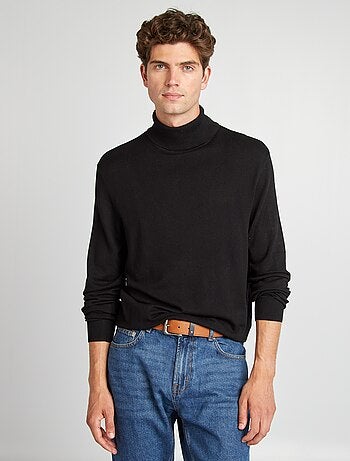 Camisola de gola alta em malha fina