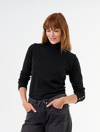 Camisola de gola alta em malha fina