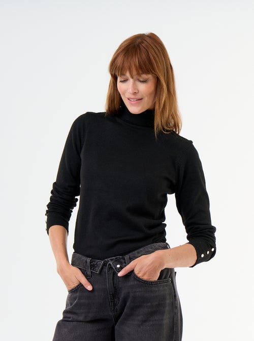 Camisola de gola alta em malha fina - Kiabi
