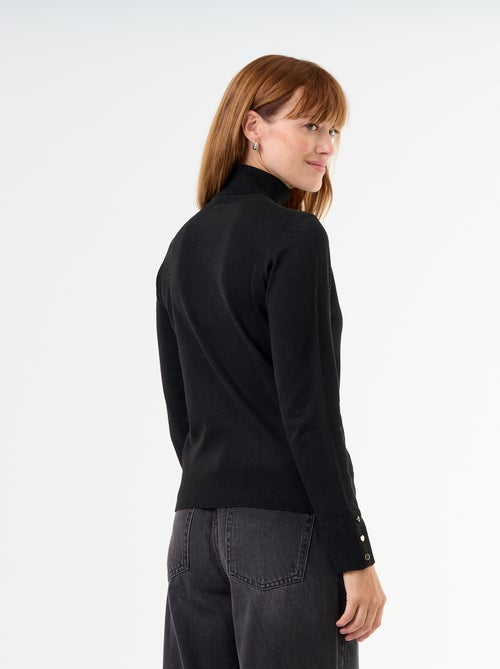 Camisola de gola alta em malha fina - Kiabi