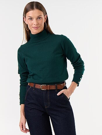Camisola de gola alta em malha fina