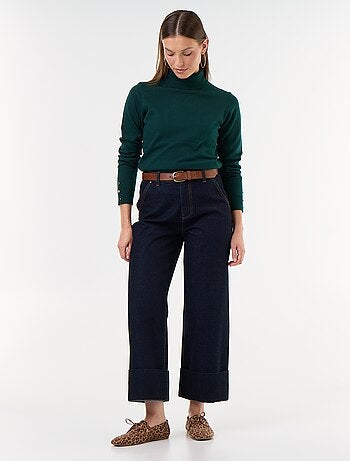 Camisola de gola alta em malha fina